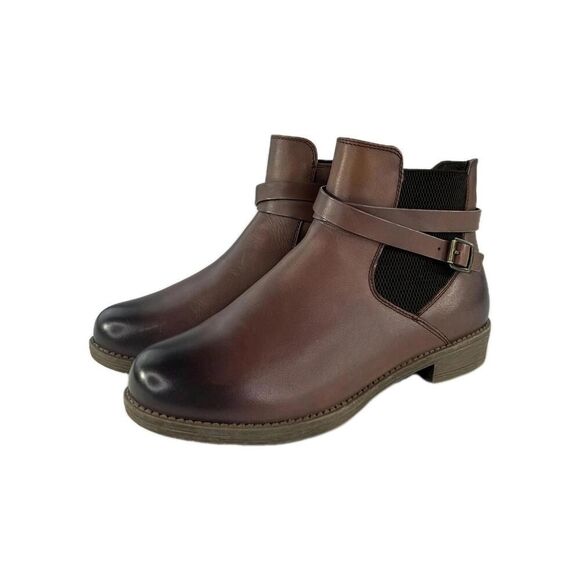 Propet Women's Tatum Boots US 9 Dark Burgandy Pull-On Side Zip Ankle Booties - Picture 1 of 13